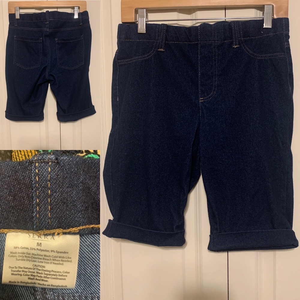 Serra Brand Pull-On Jegging Bermuda Shorts. Size M. Stretch.